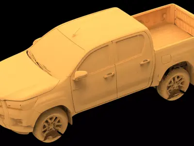 Toyota Hilux Pickup AN120 130 Native 3D Exterior Scan 2020 3D model