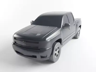 Low Poly Pickup Truck Game Ready Asset Low-poly 3D model