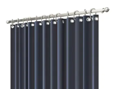 Cornice Classic Curtain 03 Chrome Low-poly 3D model