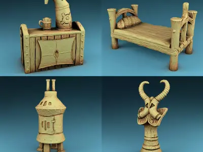 Stylized decor of Middle Ages Set Part 2 3D print model