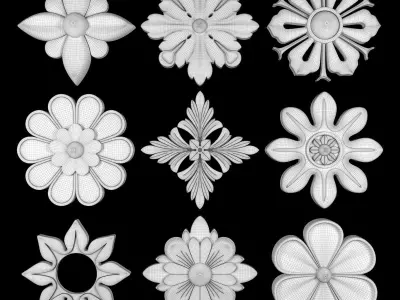 Ornament Element Pack 15 3D model
