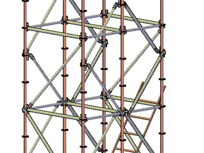 Model of scaffolding on flanges 3D model