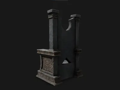 Stone Throne Low-poly 3D model