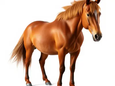 Chestnut Horse Equestrian Environment model pack Low-poly 3D model