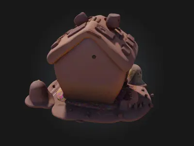 Chocolate Ghost House  A Sweet and Spooky Delight 3D model