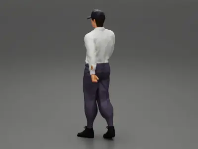 Delivery man walking in street 3D print model