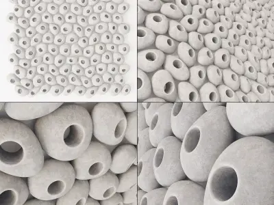 Pebble  smooth hole tile n1 3D model