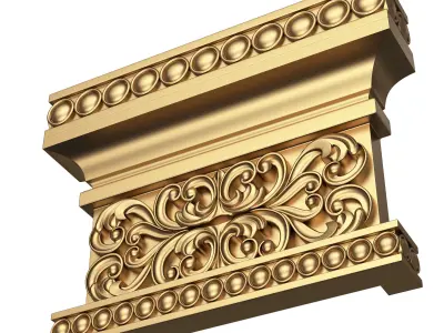 Carved Capital 0801 Low-poly 3D model