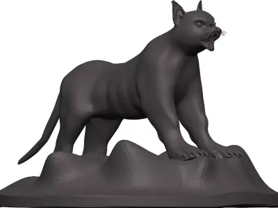 Caracal statue of tiger 3D model