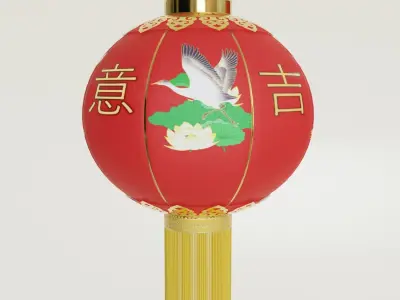 ChineseRedLatern02 Low-poly 3D model