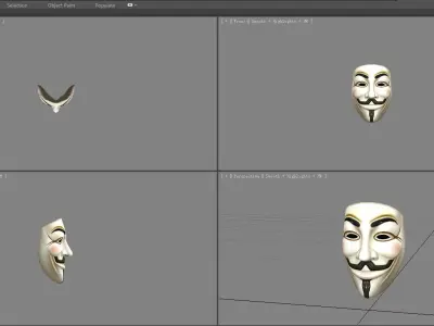 mask - V for Vendetta Low-poly 3D model