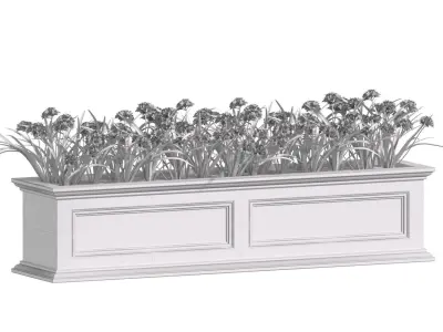 Window and Balcony Flower Box Pot 3D model 2