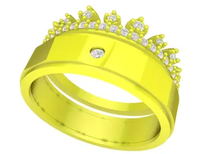 A7812 Set Fashion Diamond Women Ring 3D Model 3D print model