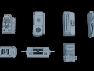 Sci-Fi  Greeble Kitbash 3D model