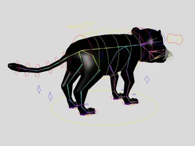 Jaguar rigged toon 3d model  Low-poly 3D model