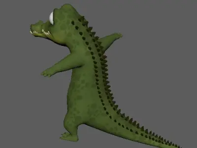 Cartoon Crocodile Character 3D Model Low-poly 3D model