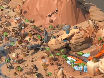 Mad Max City - 3D Model for Games Low-poly 3D model