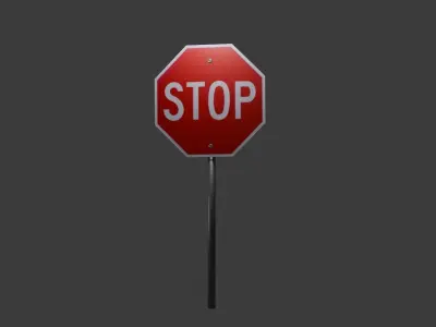 Stop Sign model Free low-poly 3D model