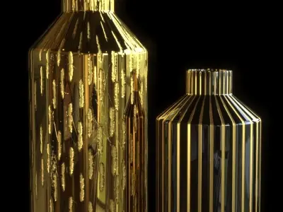 vase430 gold vases 3D model