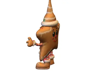 Gingerbread Star Low-poly 3D model