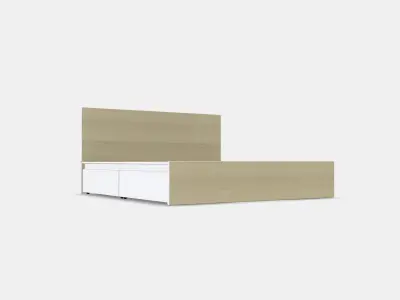 MALM Bed frame high w 4 storage boxes 14 Low-poly 3D model