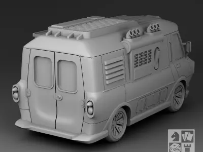 Futuristic Minibus 3D print model
