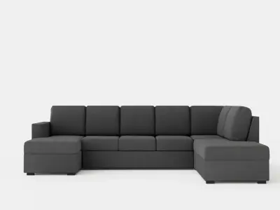 Crazy U Sofa Xl Divan Left Low-poly 3D model