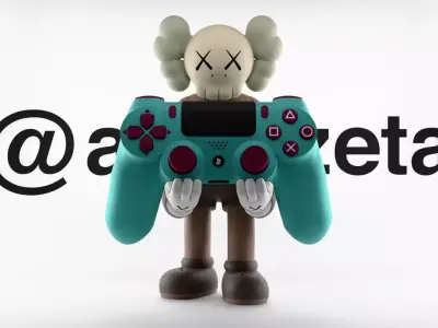 Kaws Controller Stand Sony Play Station IV 4 V 5 Textured Low-poly 3D model