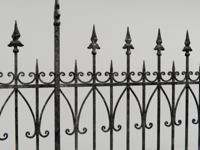 gothic walls - fences- gates - asset pack 3D model