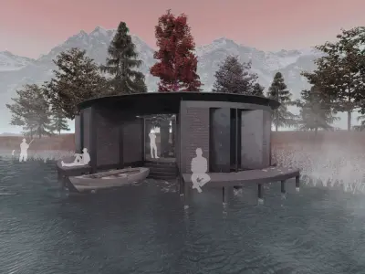 Modern Youth Camp House - Shelter - Pavillion 3D model