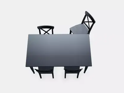 INGATORP - INGOLF Table and 4 chairs 3 Low-poly 3D model