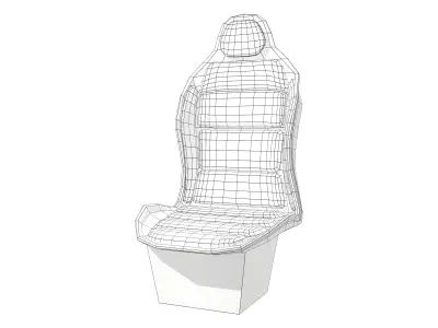 Vehicle Leather Seat Low-poly 3D model