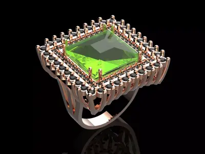 Fashion Ring With Brilliants 3D Print Model 3D print model purchase