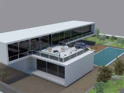 villa modern house 3D model