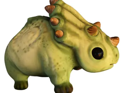 Hunter iguana on rock 3D model
