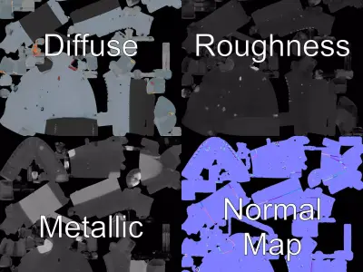 Stealth Submarine Gray model pack Low-poly 3D model