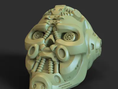 skull Pen holder Mech robotic  3D print model