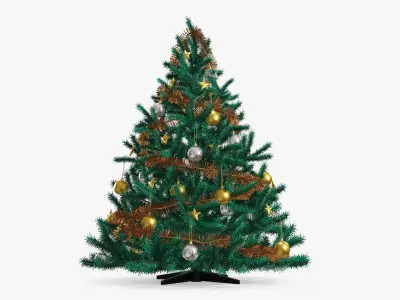 Fir tree artificial decorated 01 3D model
