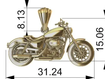 classic motorcycle pendant Necklace Pendant Charm Jewelry 3D print model