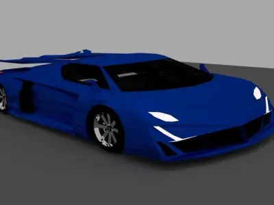 Supercar X2 Low-poly 3D model