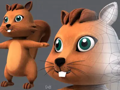 Squirrel V01 Low-poly 3D model