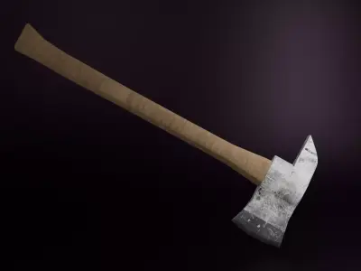 Low Poly Axe Game Ready Blender Unity Unreal Low-poly 3D model
