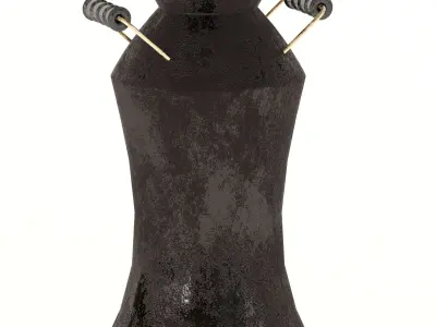 Festive Christmas Vase with Winter Berries and Cotton Accents 3D model