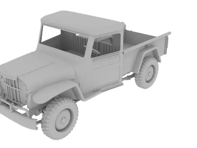 truck jeep Low-poly 3D model
