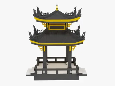 House low poly Low-poly 3D model
