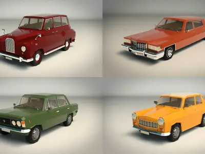 Low Poly Sedan Pack 03