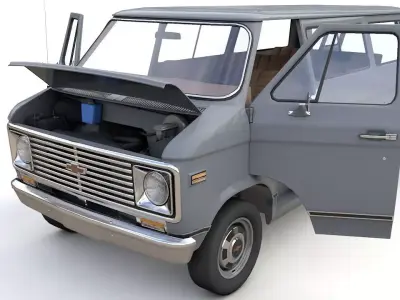 Chevy Van Beauville 1971 Low-poly 3D model