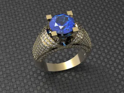 Engagement Ring with diamond  3D print model