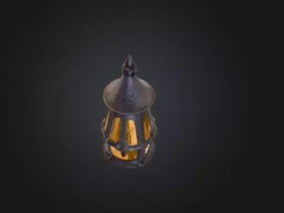 hanging lantern Low-poly 3D model