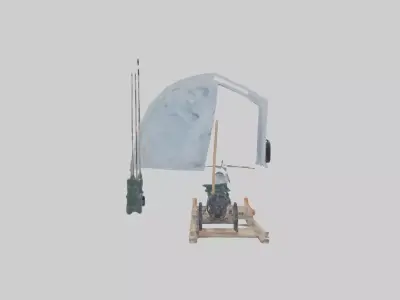 Ice Fishing Equipment model Low-poly 3D model